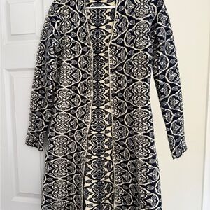 J. McLaughlin Navy and Cream Cardigan/Jacket